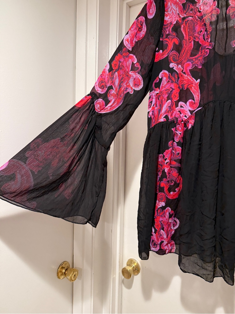 Intimately Free People Women's Floral Symphony Bell Sleeve Clip Tunic Dress - Picture 5 of 8